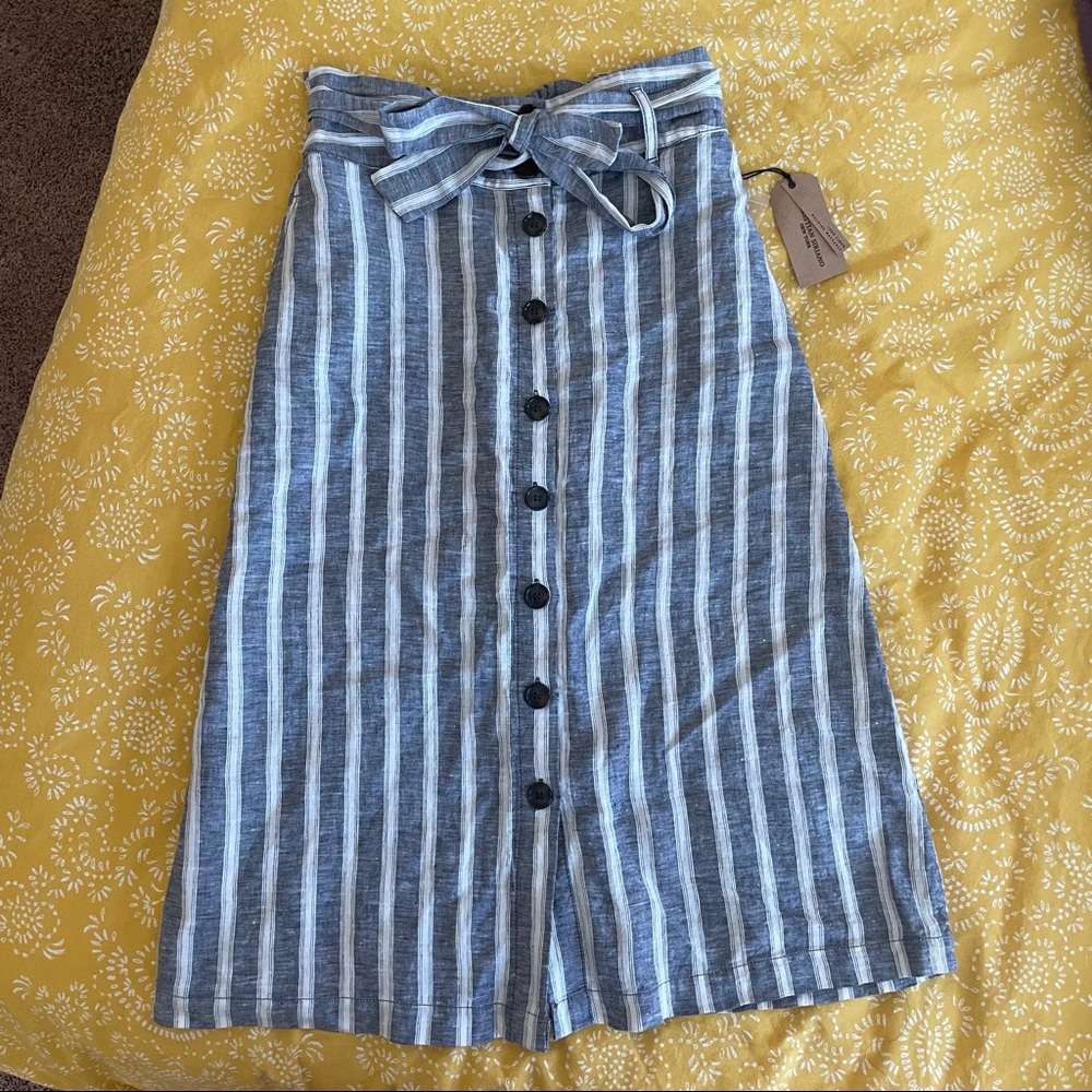 100% Linen Midi Skirt